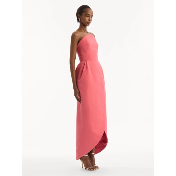 Oscar de la Renta Strapless Faille Gown, view 3