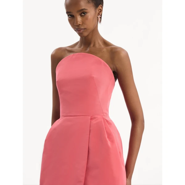 Oscar de la Renta Strapless Faille Gown, view 4