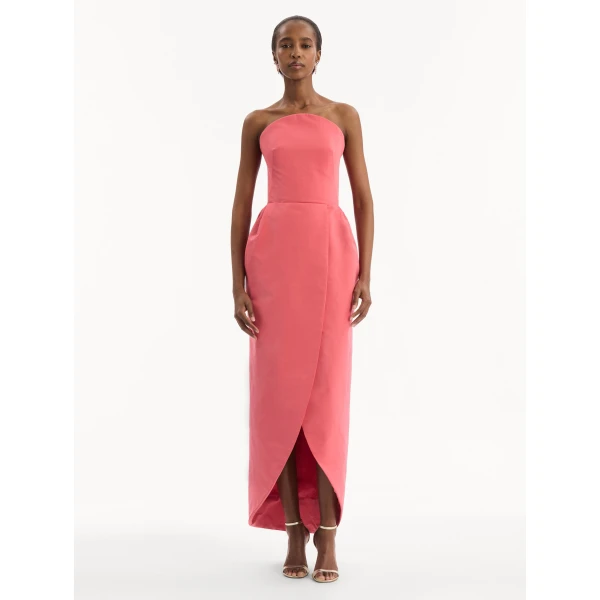 Oscar de la Renta Strapless Faille Gown, view 5