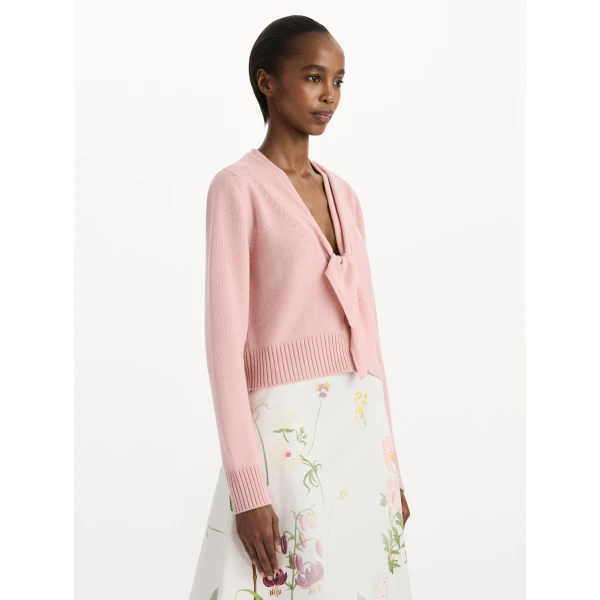 Oscar de la Renta Tie-Neck Cardigan, view 4