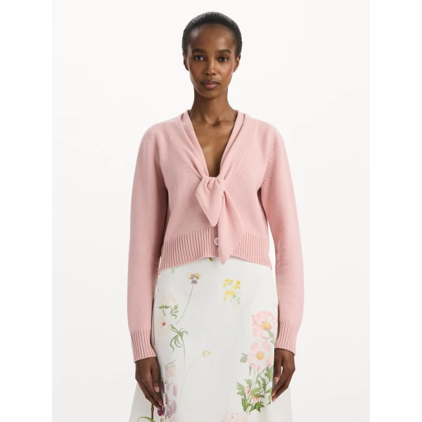 Oscar de la Renta Tie-Neck Cardigan, view 5