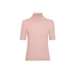 Oscar de la Renta Turtleneck Wool Short-Sleeve Pullover Knit