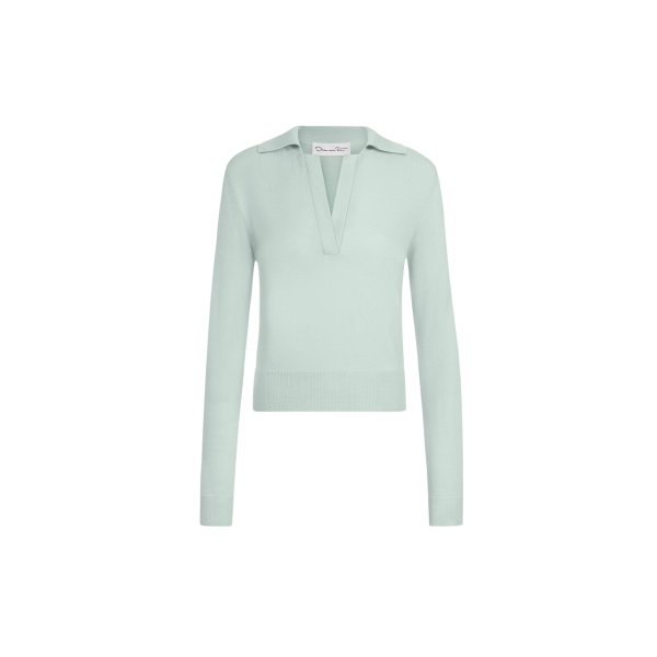 Oscar de la Renta Wool Polo Pullover - Knitwear - American Luxury Evening Wear at Luxury Shoes 
