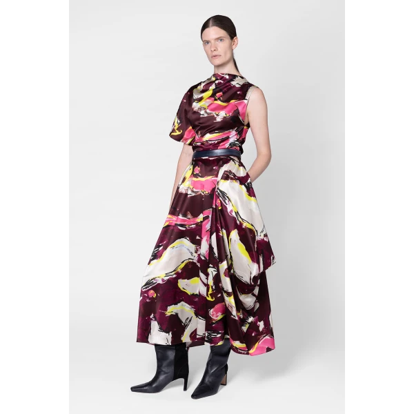 Roksanda Amari Skirt in Brush Burgundy, view 2