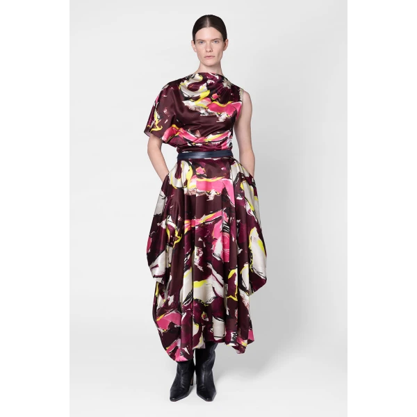Roksanda Nomi Top in Brush Burgundy, view 2