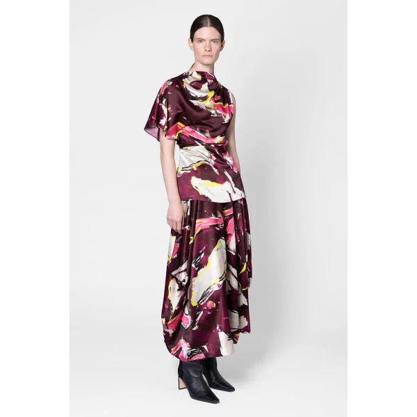 Roksanda Nomi Top in Brush Burgundy, view 6