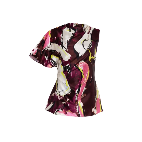 Roksanda Nomi Top in Brush Burgundy