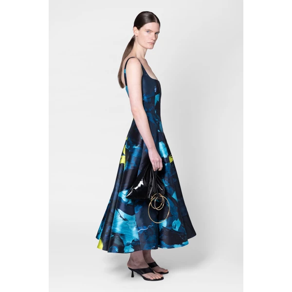 Roksanda Zelia Dress in Brush Stripe Verdant, view 3