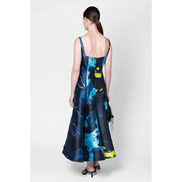 Roksanda Zelia Dress in Brush Stripe Verdant, view 4