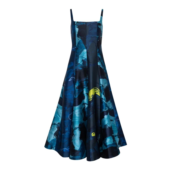 Roksanda Zelia Dress in Brush Stripe Verdant