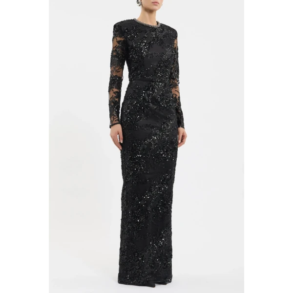 Rebecca Vallance Beau Long Sleeve Gown, view 3