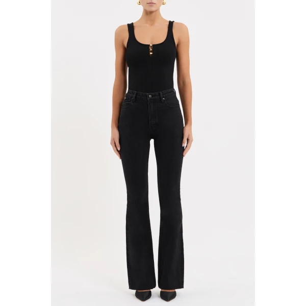 Rebecca Vallance Gisele Flare Jean in Black, view 2