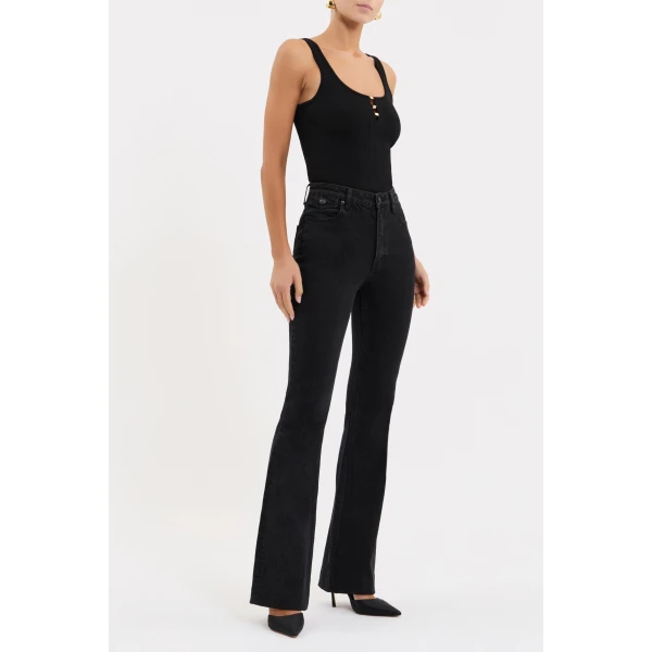 Rebecca Vallance Gisele Flare Jean in Black, view 3