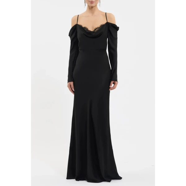 Rebecca Vallance Noire Long Sleeve Gown, view 2