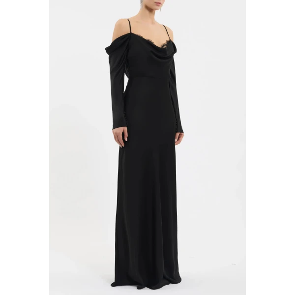 Rebecca Vallance Noire Long Sleeve Gown, view 3
