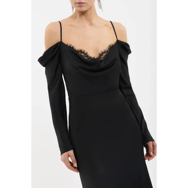 Rebecca Vallance Noire Long Sleeve Gown, view 5