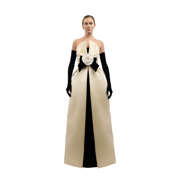 Richard Quinn Camellia Bow Column Gown, view 2