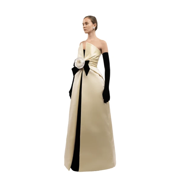 Richard Quinn Camellia Bow Column Gown, view 4