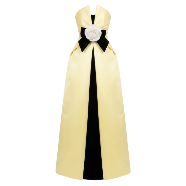 Richard Quinn Camellia Bow Column Gown
