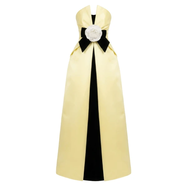 Richard Quinn Camellia Bow Column Gown