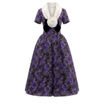 Richard Quinn Midnight Violet Rose Midi Dress