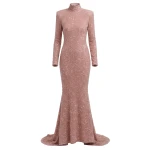 Richard Quinn Sequin High-Neck Evening Gown