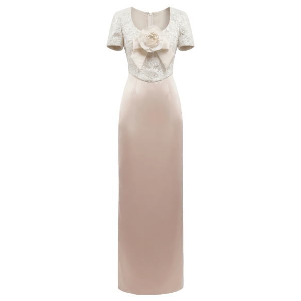 Richard Quinn Sequined Bodice Rose Gown