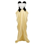 Richard Quinn Strapless Draped Silk Gown with Bow and Rose Detail