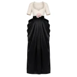 Richard Quinn Two-Tone Gown with Floral Waist Detail