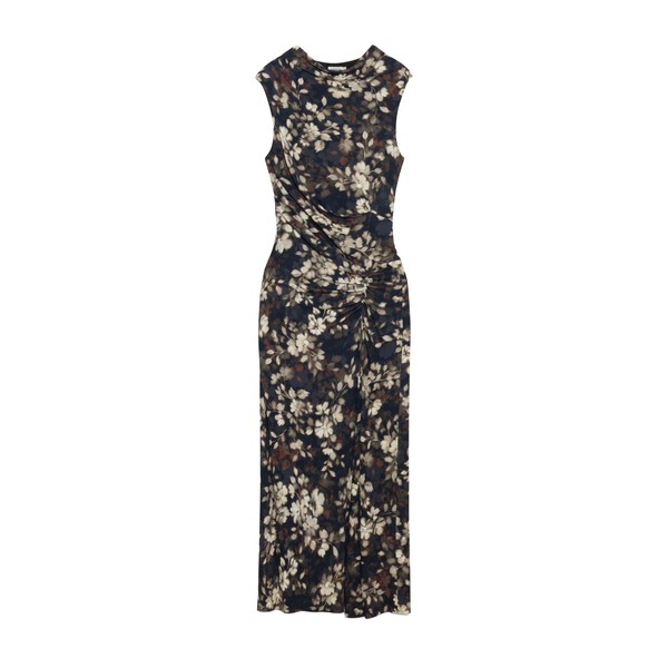 Simkhai Acacia Draped Jersey Midi Dress in Black Multi