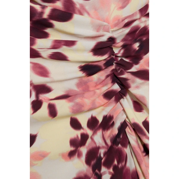 Simkhai Acacia Draped Jersey Midi Dress in Fig Multi, view 7