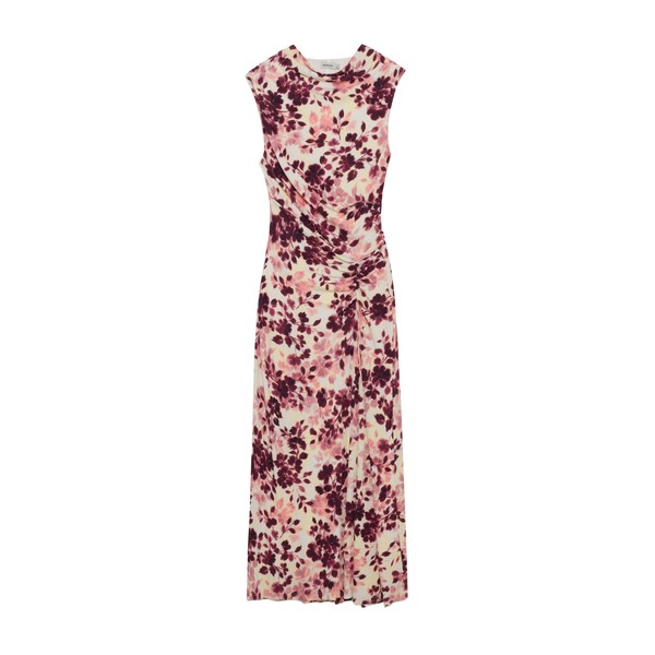 Simkhai Acacia Draped Jersey Midi Dress in Fig Multi