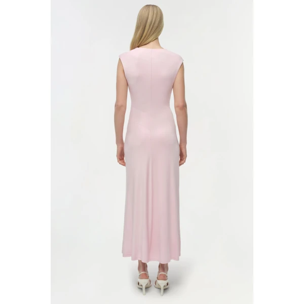 Simkhai Acacia Draped Jersey Midi Dress in Tulip, view 5