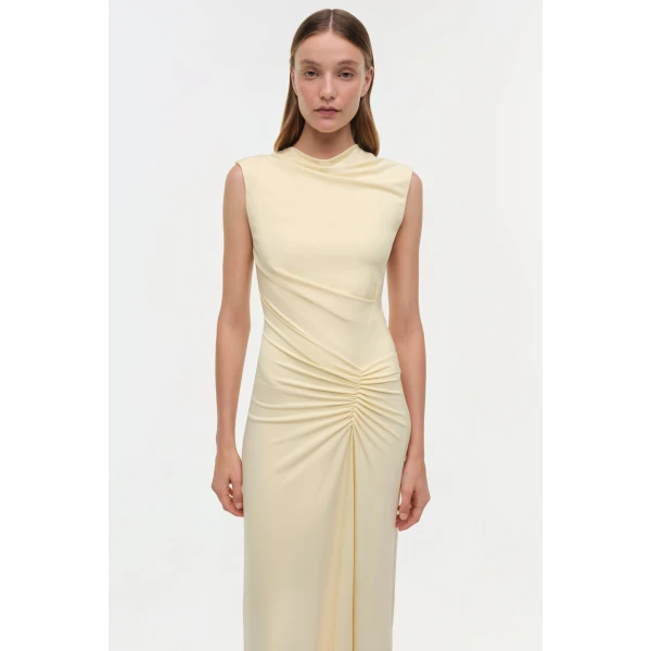 Simkhai Acacia Jersey Midi Dress in Buttercream, view 2