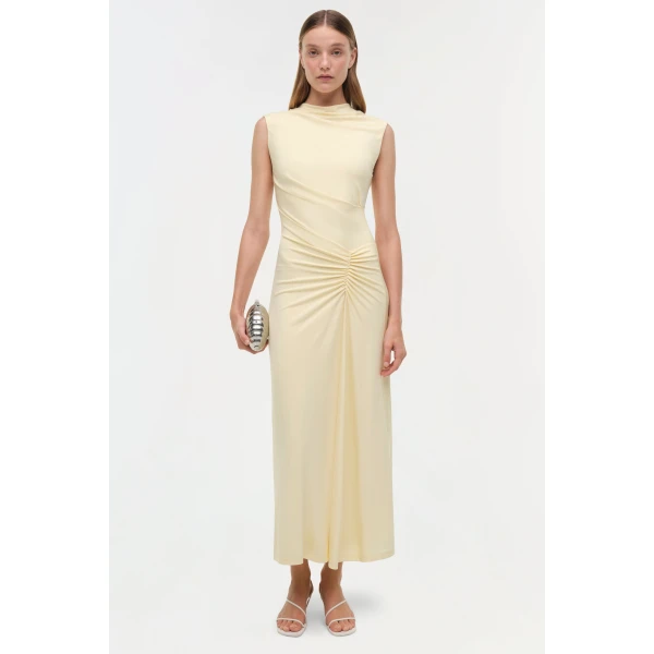 Simkhai Acacia Jersey Midi Dress in Buttercream, view 6