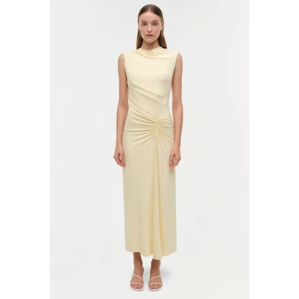 Simkhai Acacia Jersey Midi Dress in Buttercream, view 7
