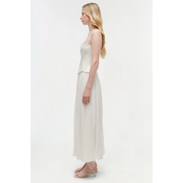 Simkhai Adalys Strapless Jersey Dress in Ivory, view 4