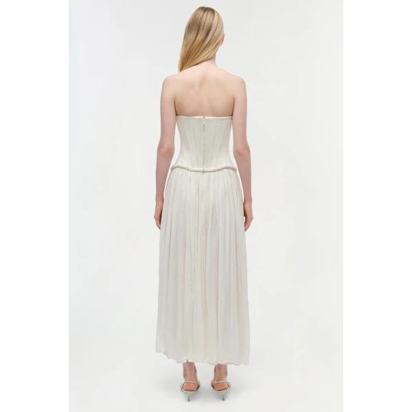 Simkhai Adalys Strapless Jersey Dress in Ivory, view 5
