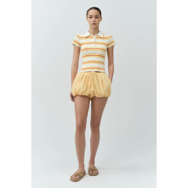 Simkhai Addie Bubble Shorts in Mango Ivory, view 6