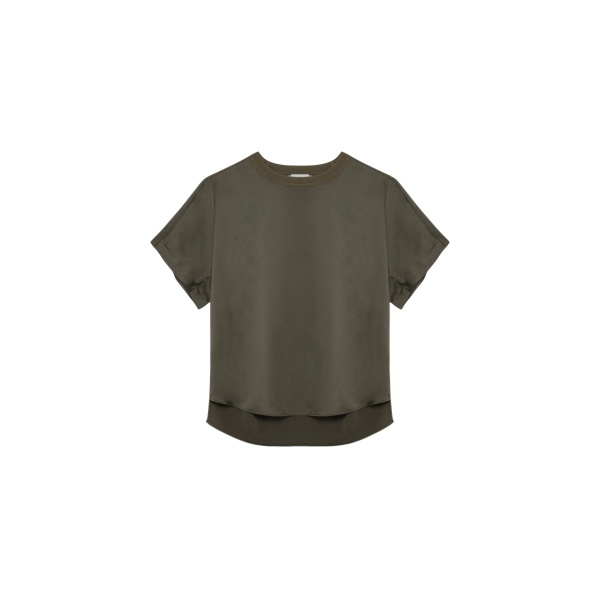Simkhai Addy Satin Combo Tee in Sea Turtle Top