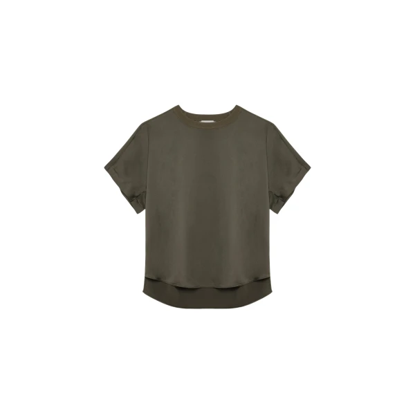 Simkhai Addy Satin Combo Tee in Sea Turtle Top