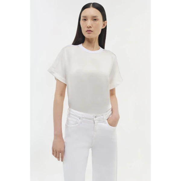 Simkhai Addy T-Shirt in White Top, view 6
