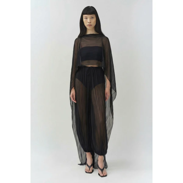 Simkhai Afton Crinkle Jersey Balloon Pant in Black, view 3