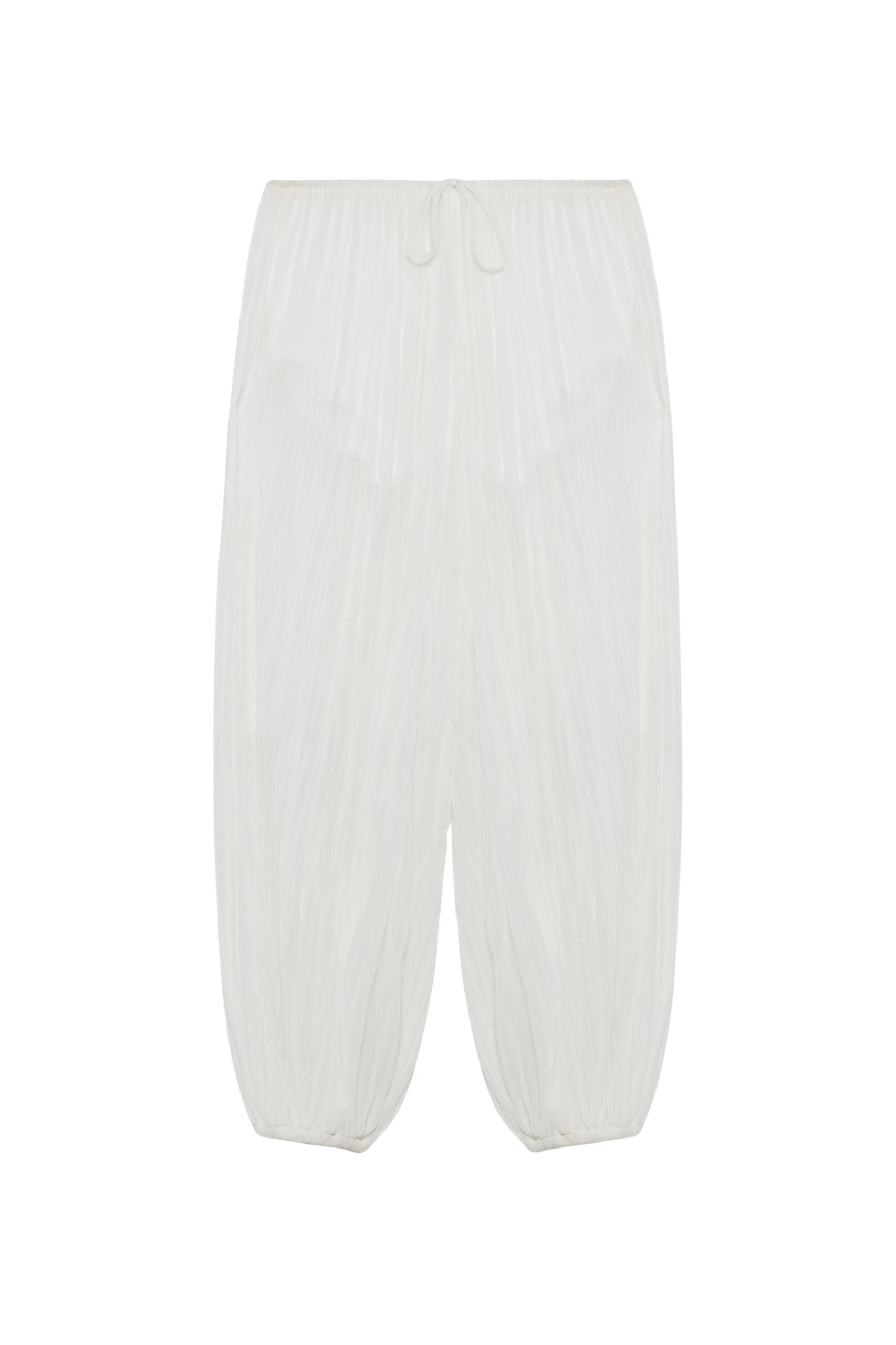 SIMKHAI Afton Crinkle Jersey Balloon Pant in Ivory