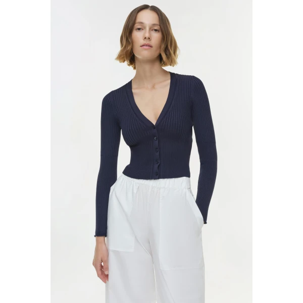 Simkhai Ailany Knit Cardigan in Midnight, view 2