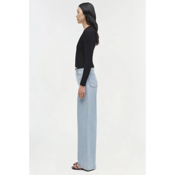 Simkhai Ailany Rib Knit Cardigan in Black, view 4