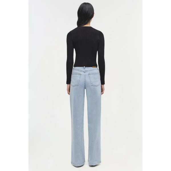 Simkhai Ailany Rib Knit Cardigan in Black, view 5