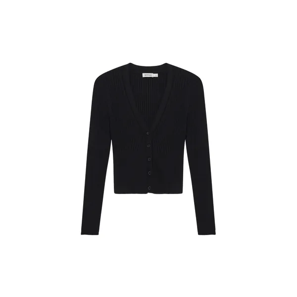 Simkhai Ailany Rib Knit Cardigan in Black