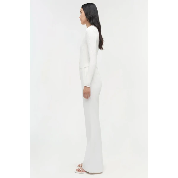 Simkhai Ailany Rib Knit Cardigan in White, view 4