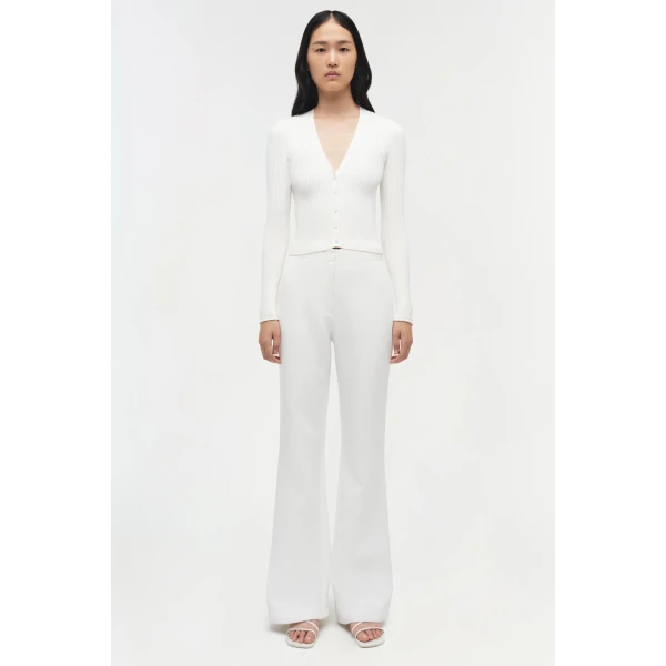 Simkhai Ailany Rib Knit Cardigan in White, view 7